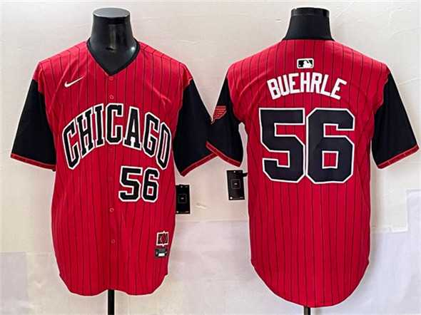 Men%27s Chicago White Sox #56 Mark Buehrle Red Black 2025 City Connect Limited Stitched Jersey